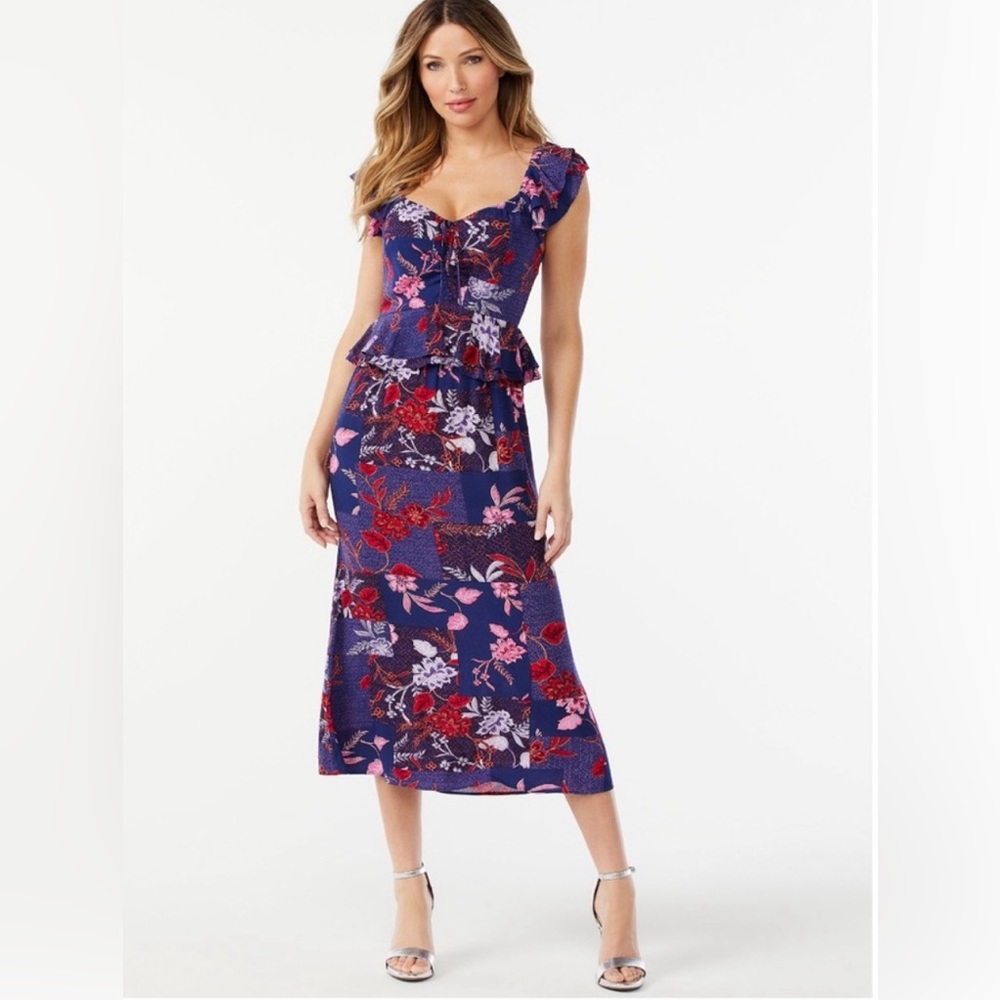 NWT Sweetheart Neckline Fit and Flare midi dress sz Small